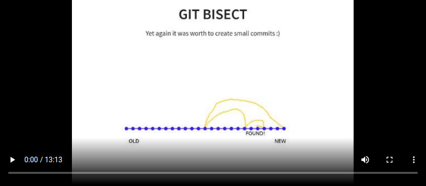 Video player with Git Bisect demo